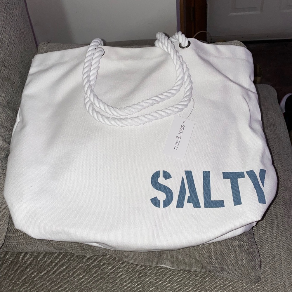 “Salty” Canvas Beach Bag